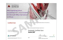 Gallery AMD Engineering School is Certiport Authorized Testing Center. <br>Autodesk Certified User (ACU) <br>Autodesk Certified Professional (ACP) 2 autocad_certificate_user_1